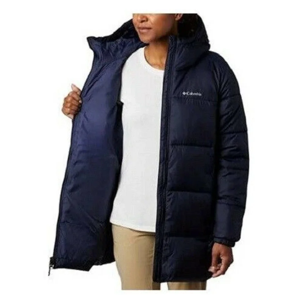 Columbia Women Columbia Puffer Hooded Navy Puffer‎ Jacket Relax Fit Size 3X NEW